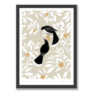 New Zealand Wildlife Fine Art Prints: Huia leaves