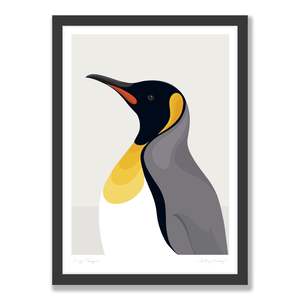 Art Print Collection: King Penguin portrait - grey