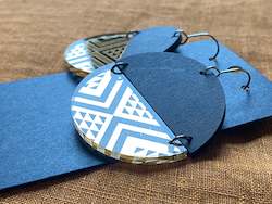 Frontpage: Nichola Te Kiri earrings - Split Taaniko Gold Mirror