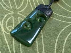 Frontpage: NZ Pounamu Toki pendant double koru