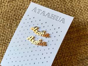 Christchurch Otautahi Design: Aroha Stud earrings - gold alloy