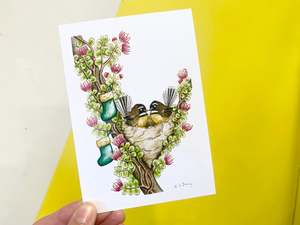Cards: Card - Fantails in Nest