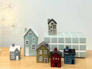 Porcelain Cottage Candle Holders