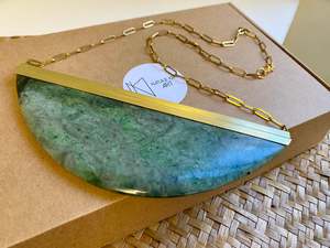 Natalie Kere Walker Pounamu Pendant - Brass Framed XXL
