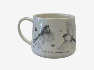 Ceramics: Fly With Me Fantail Ceramic Cup
