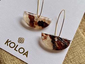 Tangata Moana Tagata Pasifika: Koloa Barkcloth earrings - Seini