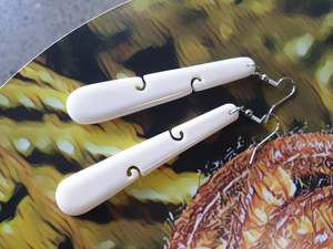 Bone double koru earrings
