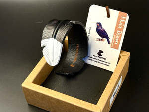 Christchurch Otautahi Design: Leather Huia Cuff Bracelet