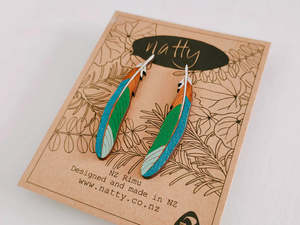 Earrings: Natty Tui Feather Earrings