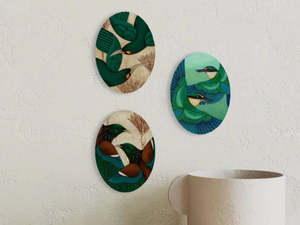 Art Prints: Art Tile - Kathryn Furniss Kotare Kingfisher