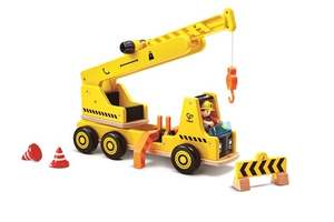 Preschool Vehicles: Hape Mobile Crane & Construction Set