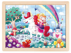 Hape Double Sided Colour Puzzle 24pc Unicorn & Friends