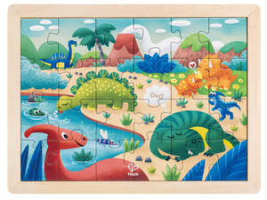 Hape Double Sided Colour Puzzle 24pc Dinosaurs