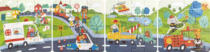Puzzles Preschool Plus: Hape 4 in 1 Puzzle & Storytelling - Rescue Vehicle
