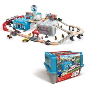 Railway Preschool Plus: Hape Mega Metropolis Train Bucket Set