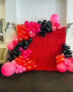 Products: Red flower wall hire