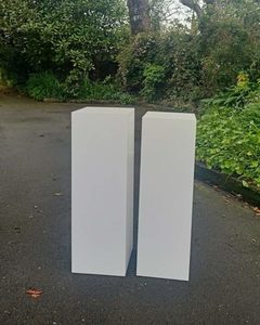 Products: White Plinth set of 2 hire – Square