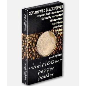 Products: Ceylon Wild Black Pepper Powder, pure, true & organic, 30g