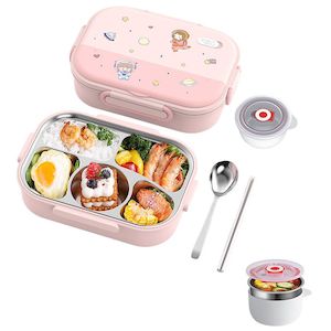 Lunch Box: 5 Compartments Insulated Stainless Steel Bento Lunch Box -Astronaut