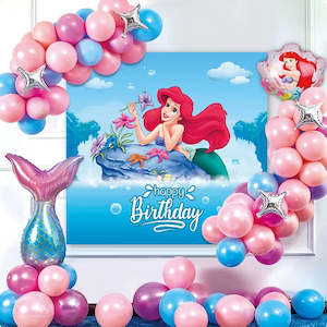Ballons: Kids Birthday Party Balloon Garland Kit-Mermaid