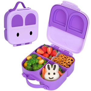 Lunch Box: Large Purple Bunny Bento Lunch Boxes for Kids