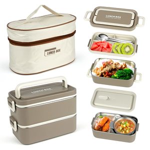 Leak Proof Stainless Steel Bento Lunch Box With Containers for Adults & Kids | 2L