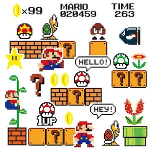 Stickers: Nintendo Super Mario bros STICKERS 29PCS - no repeat, sun/water proof