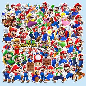 Stickers: Super Mario STICKERS 50PCS - no repeat, sun/water proof