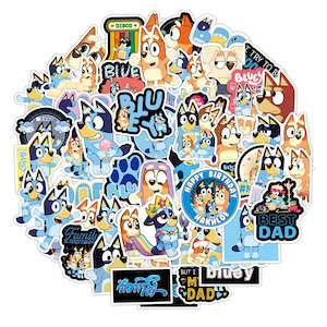 Stickers: Bluey 50pcs stickers- no repeat, sun/water proof