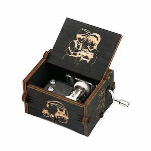 Music Box: Studio Ghibli Castle in the Sky Music Box Hand Crank Carved Wooden Musical Box