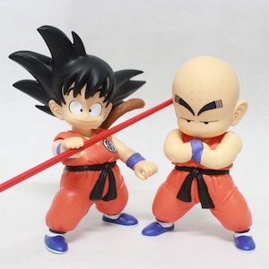 Hobbies Collectable Geek Zone: Cute Kid Young Goku and Krillin New Dragon Ball Toy Action Figure 21cm