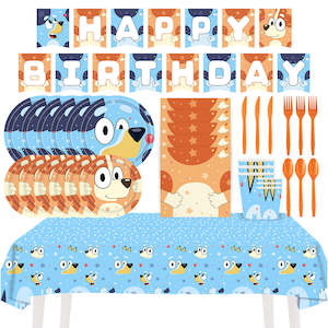 Bluey Party Supplies for Kids’ Birthday Party decorations Tableware plate cup Set