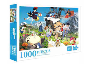 Studio Ghibli Totoro Howl Moving Castle Etc: Studio Ghibli Family mix of characters 1000 Piece Jigsaw Puzzle 50cm x 75cm
