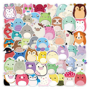 Stickers: 50PCS Squishmallows Doodle Stickers – Waterproof & Sunproof Vinyl Decals