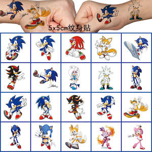 Sonic the Hedgehog Temporary Tattoos Stickers set of 20pcs (5cm x 5cm each)