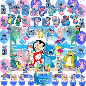 Party Ware: Stitch Party Decoration Set – Complete Background Kit for Kids' Birthday Celebration