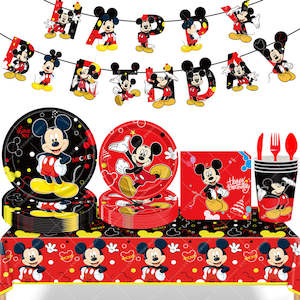 Micky Mouse Party Supplies for Kids’ Birthday Party decorations Tableware plate cup Set