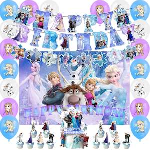 Frozen Party decoration Set – party supplies Backdrop, Balloons