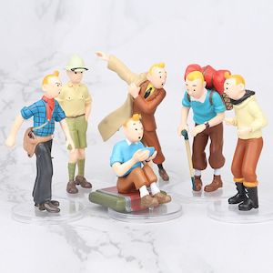 Cake Decoration: The Adventures Of Tintin 6 PCS Action Figure Toys