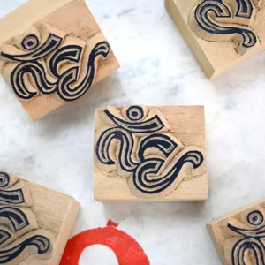 Good Luck Woodblock Stamp Aum Happy Medium