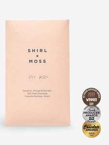 CHOCOLATE Hazelnut, Orange & Sea Salt 52% Dark Chocolate Bar - Shirl + Moss