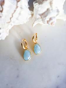 Earrings: Aquamarine Hoops - Fairley