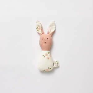 Childrens Gifts: Bunny Rattle Organic Muslin - Over the Dandelions