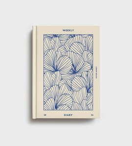 Gift Cards Stationary: Prussian Blue Floral Weekly 2026 Diary - Father Rabbit