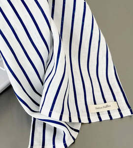 Kitchen Table: French Nautical Navy Stripe Tea Towel - Father Rabbit