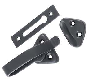 Brand Tradco: Hopper Window Fastener Matt Black L74xW39xP31mm