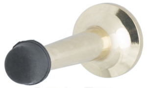 Brand Miles Nelson: MILES NELSON DOOR STOP CLASSIC ROUND TAPERED WALL MOUNT BLACK TIP IN 3 COLOURS : SATIN GRAPHITE ,POLISHED BRASS ,SATIN CHROME