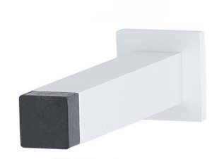 MILES NELSON DOOR STOP SQUARE TAPERED WALL MOUNT SATIN CHROME  IN 2 SIZES : 85MM ,110MM