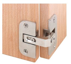 Brand Hafele: Hinge, for folding door for corner cabinets, 4–18 mm gap Opening angle 150°, For screw fixing