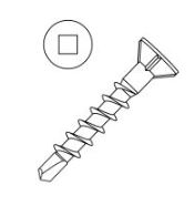 Lohala Chipboard Screw 8GX53mm CSK Square  Drive No 2 Ribbed Yellow Zinc SDS poi&hellip;